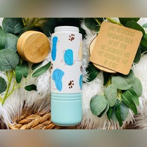 16oz Ceramic Mug w/ Bamboo Screen On Lid